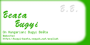 beata bugyi business card