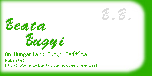 beata bugyi business card